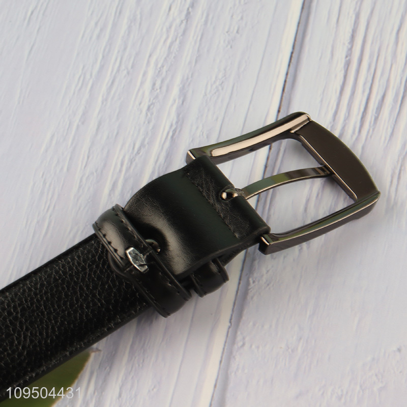 Good price black leather buckle belt waist belt