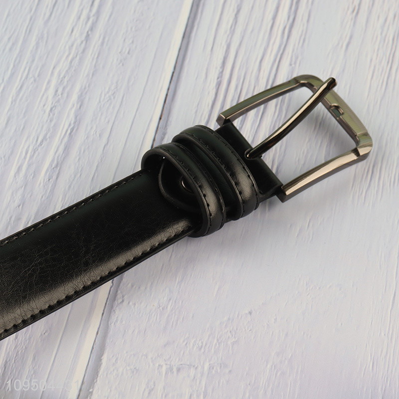 Good price black leather buckle belt waist belt