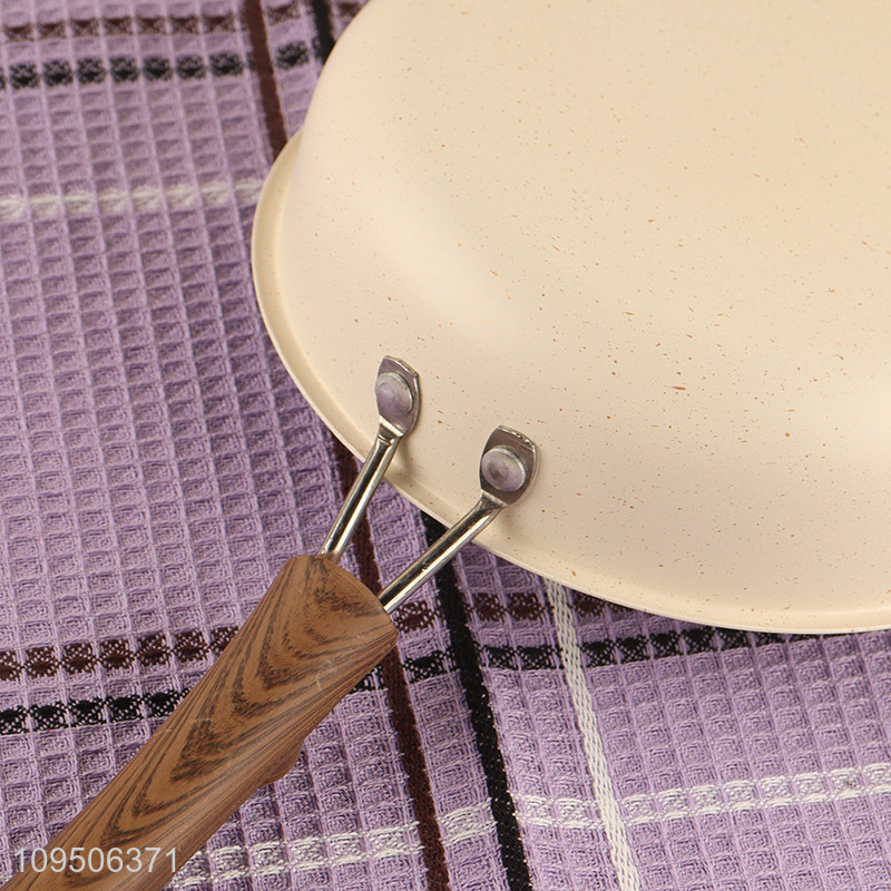Low price non-stick white iron frying pan