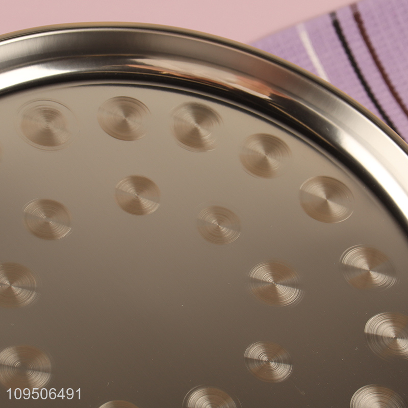 Good price round stainless steel food serving tray