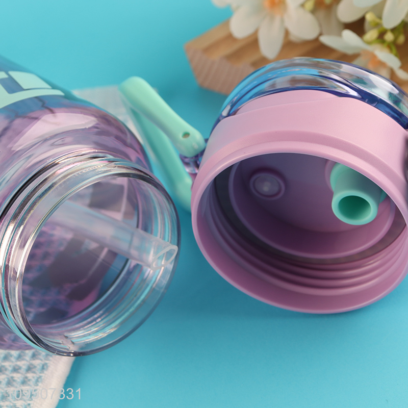 Yiwu market  portable plastic water bottle with straw