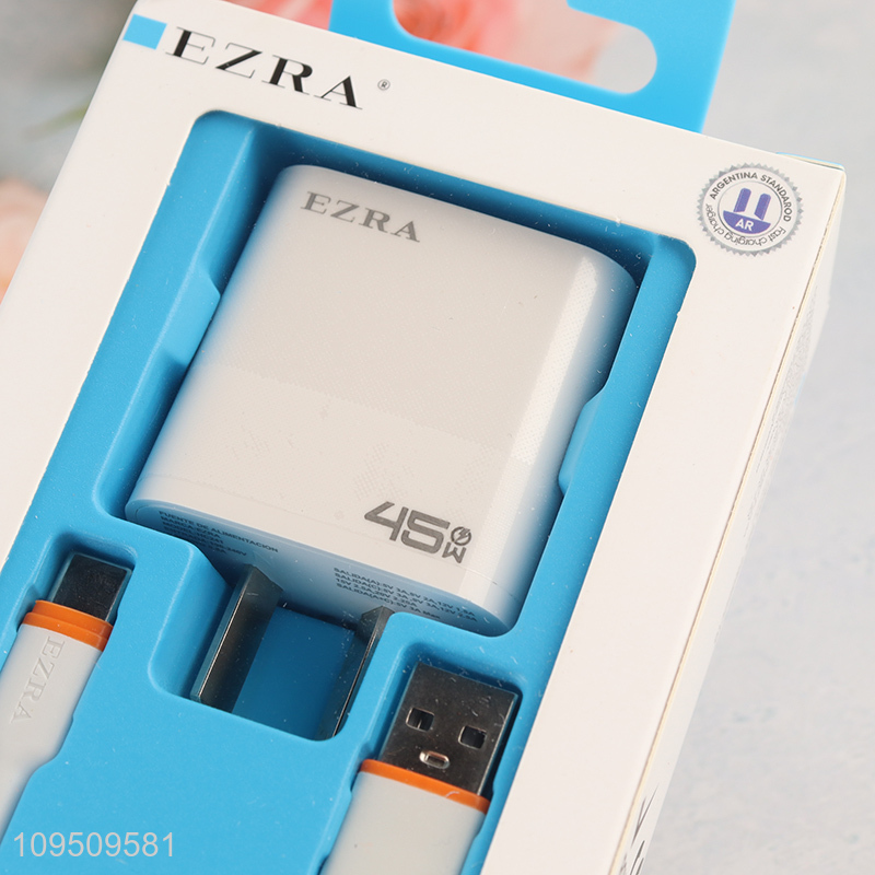 China supplier 45w fast charging power adapter with data line