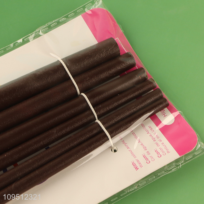 China wholesale wooden handle 6pcs oil painting brush