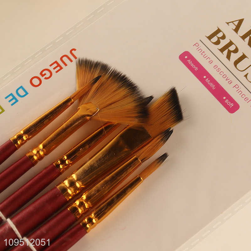 Wholesale oil painting brush set with wooden handle