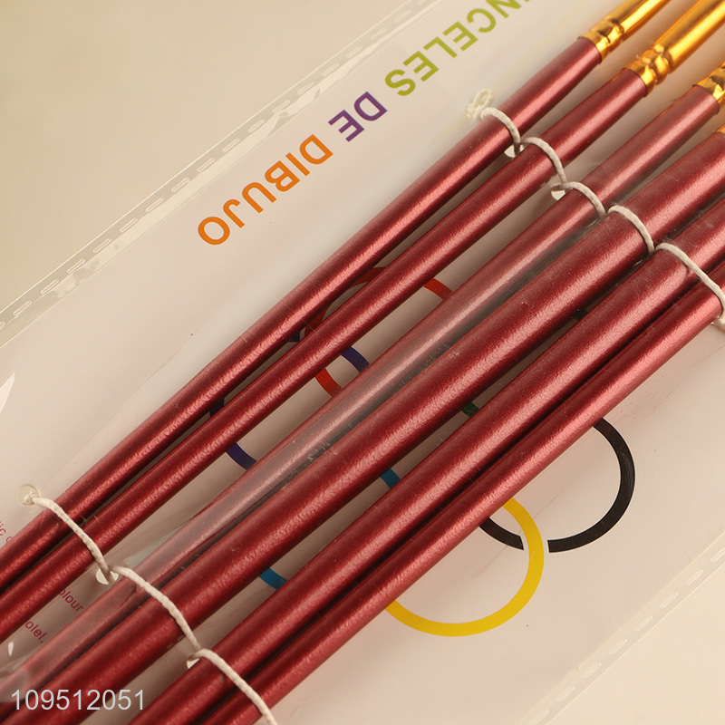 Wholesale oil painting brush set with wooden handle