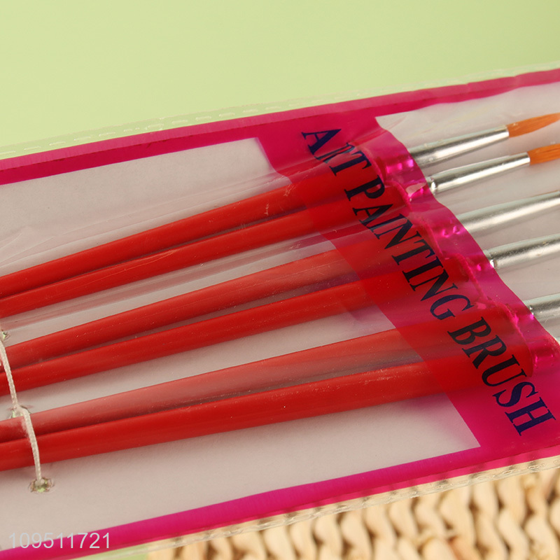 Good selling 6pcs nylon bristle oil painting brush set