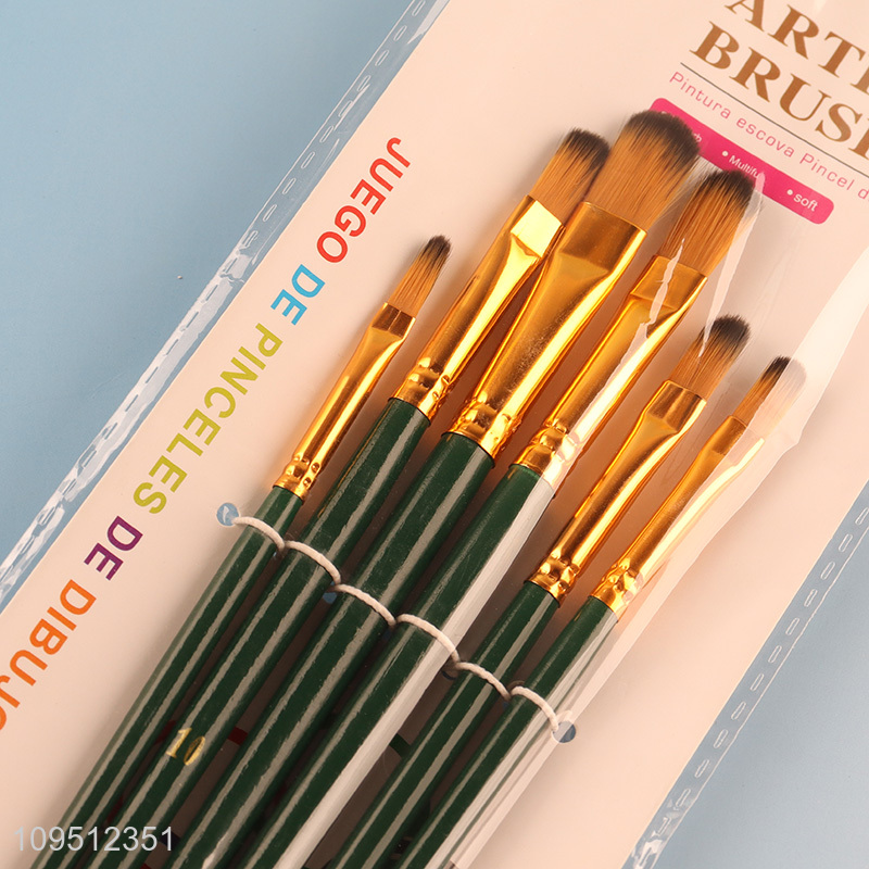 New arrival 6pcs washable oil painting brush set