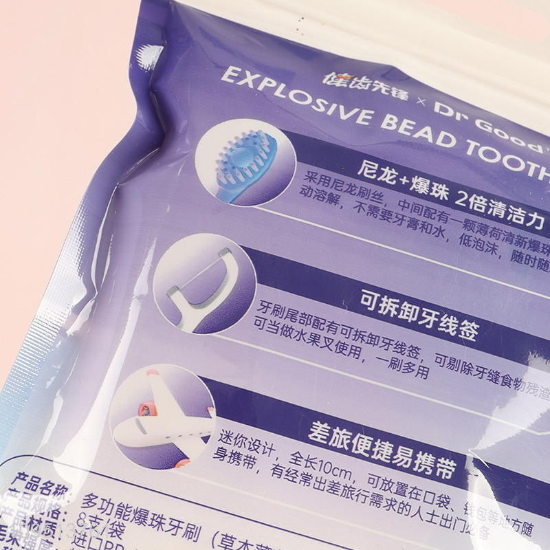 Latest products portable 3in1 toothbrush dental floss
