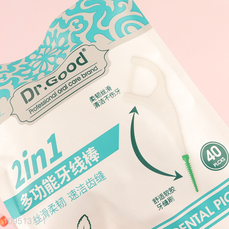 China factory 2in1 dental floss interdental picks