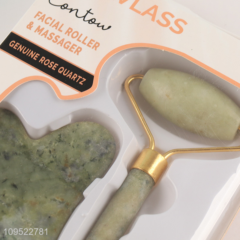 New arrival jade stone gua sha facial massage tool set