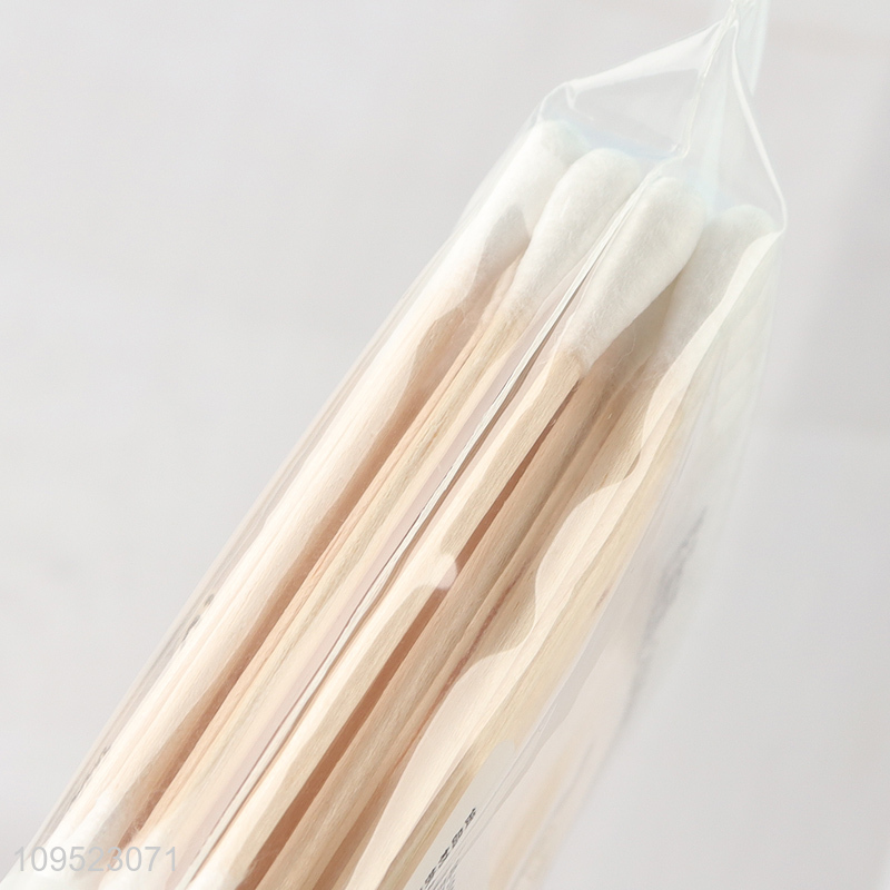 Yiwu market 100pcs wooden stick cotton swabs