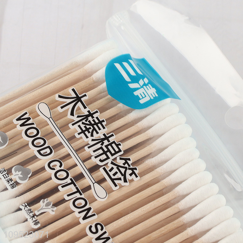 Yiwu market 100pcs wooden stick cotton swabs