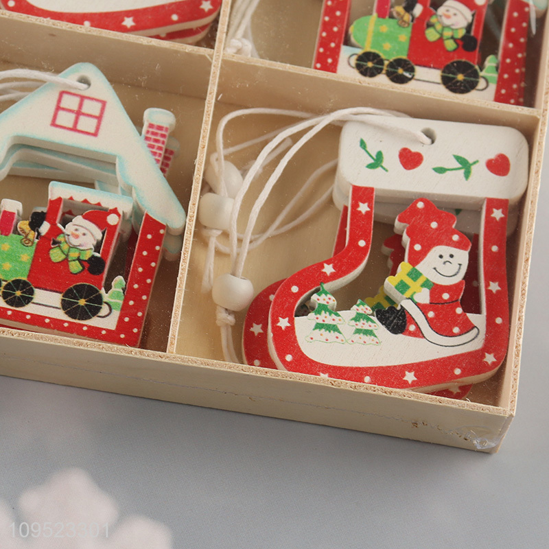 Factory price wooden christmas hanging ornament for decoration