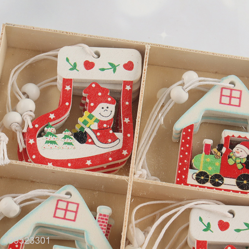 Factory price wooden christmas hanging ornament for decoration