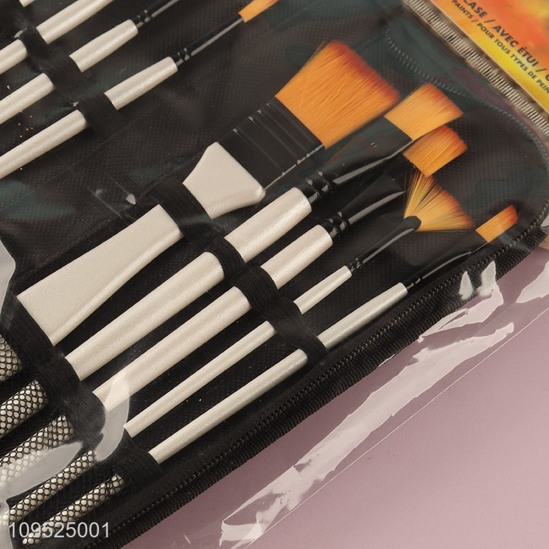China wholesale 10pcs nylon bristle paint brush set