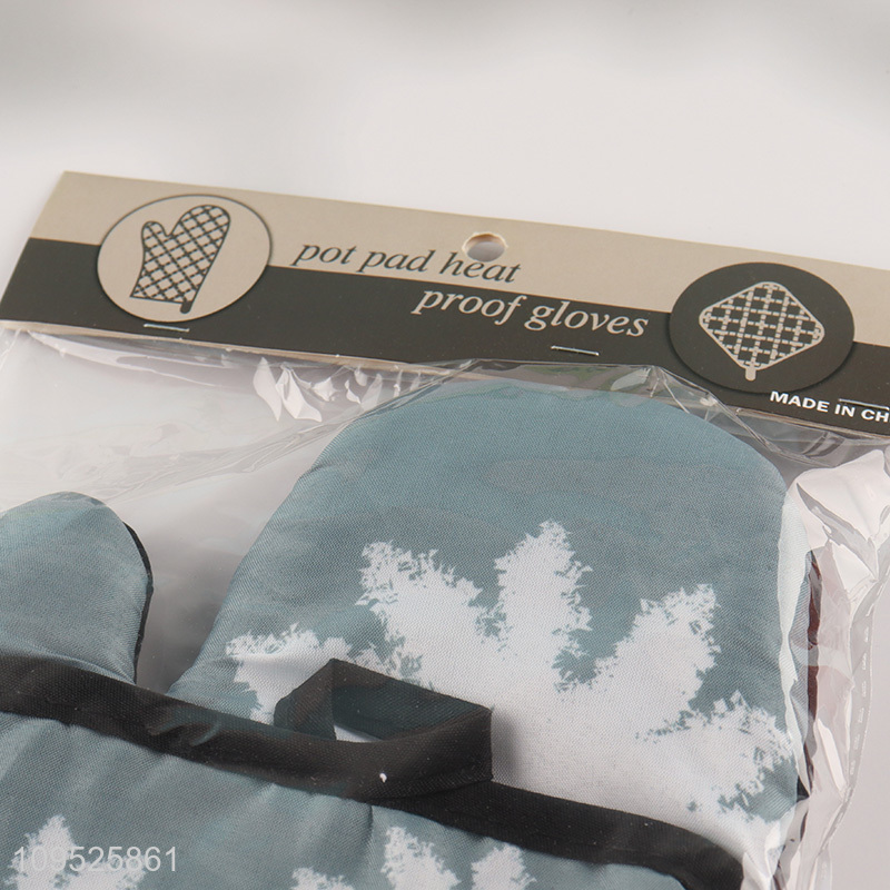 Top products 2pcs kitchen oven mitts heat pad set