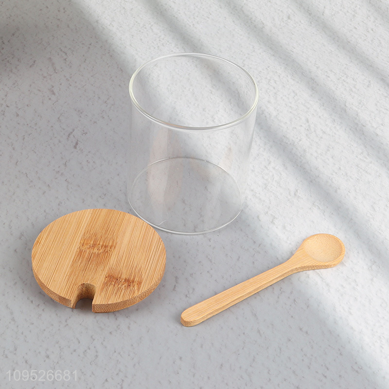 China wholesale glass condiment bottle with spoon