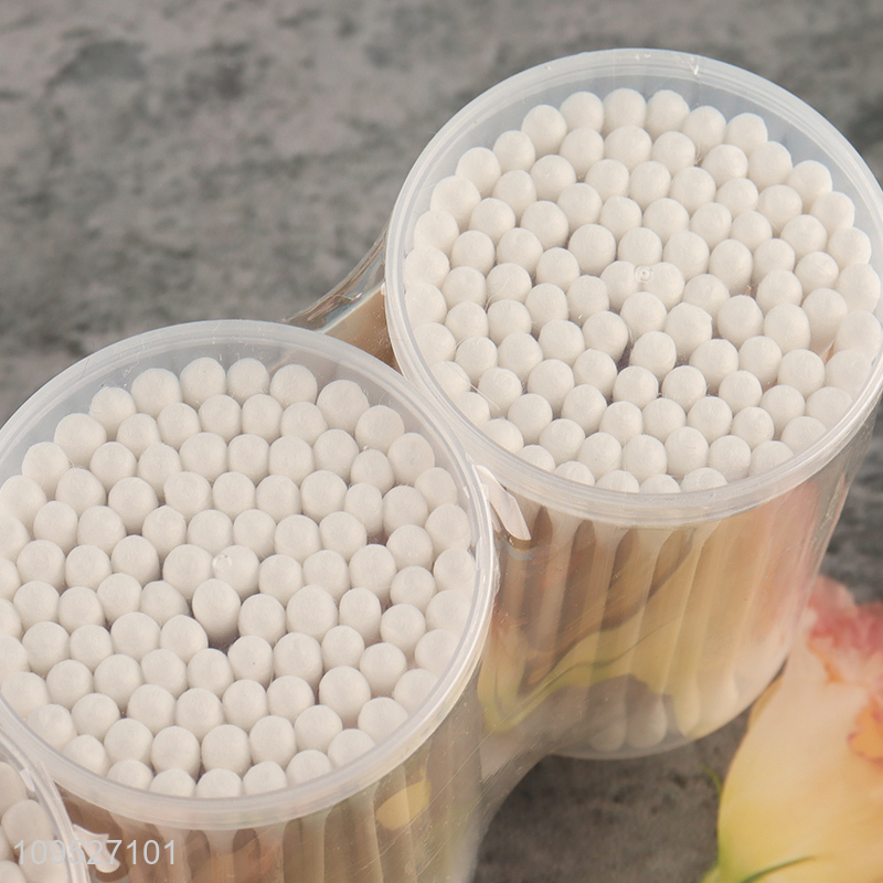 Top products bamboo sticker cotton swabs set