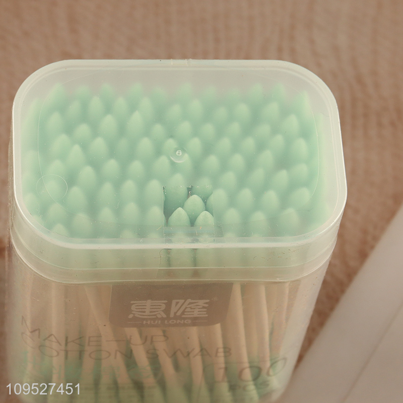 China products 100pcs paper stick cosmetic cotton swabs