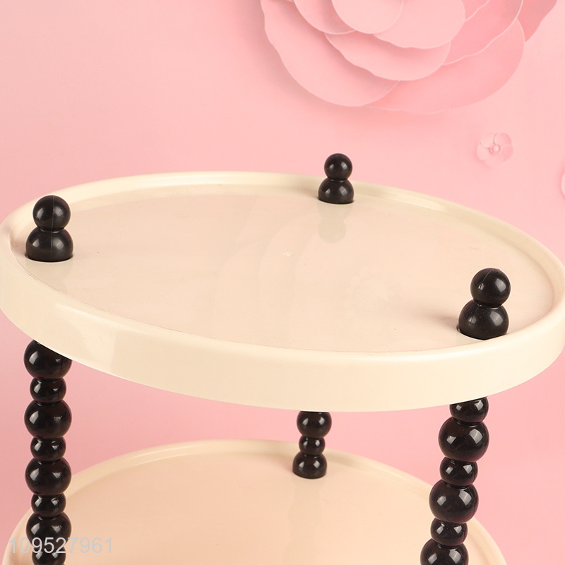 Top sale two-layer round desktop storage rack