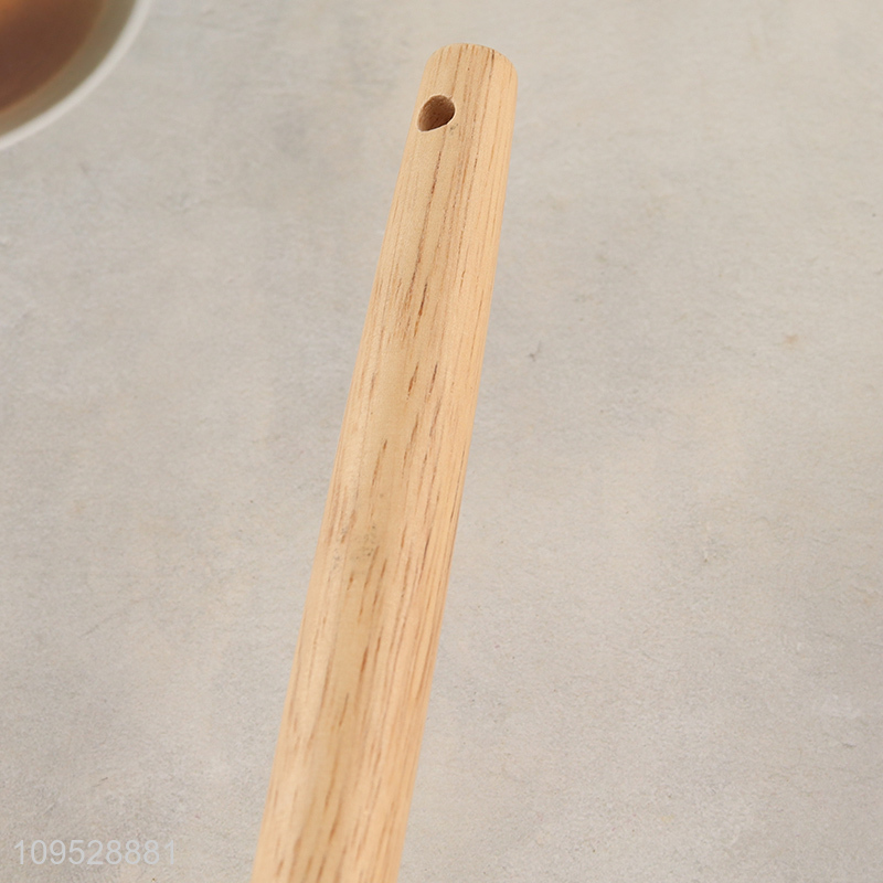 Hot sale wood handle silicone slotted spatula