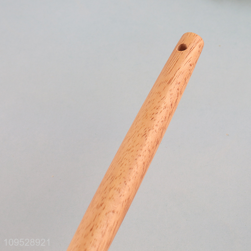 Hot selling wood handle silicone slotted spoon