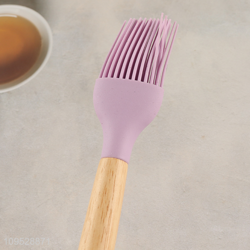 China wholesale wood handle silicone pastry brush