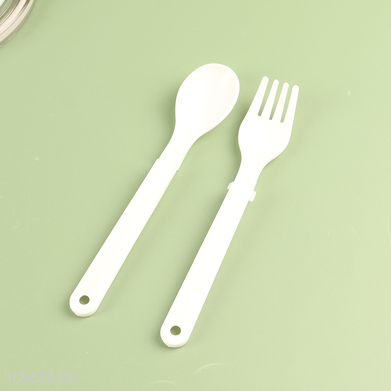 Good price 750ml lunch box with fork and spoon