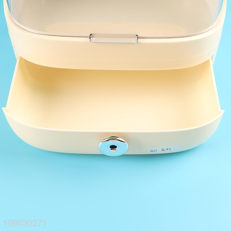 Hot sale portable dustproof makeup storage case with handle