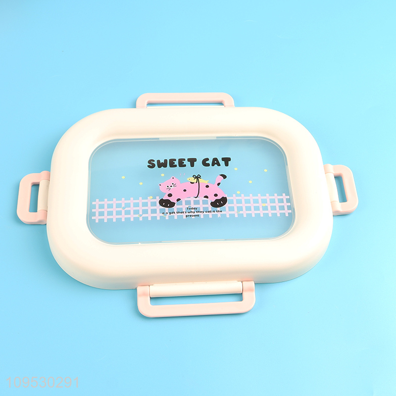 Hot sale 1200ml cartoon lunch box with fork and spoon