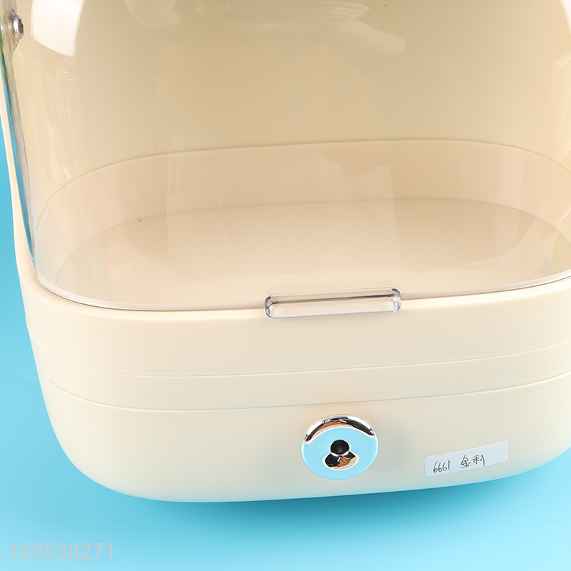 Hot sale portable dustproof makeup storage case with handle