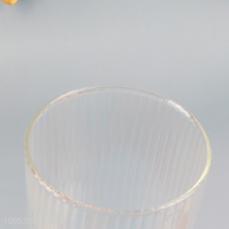 Wholesale clear glass juice cup straw cup