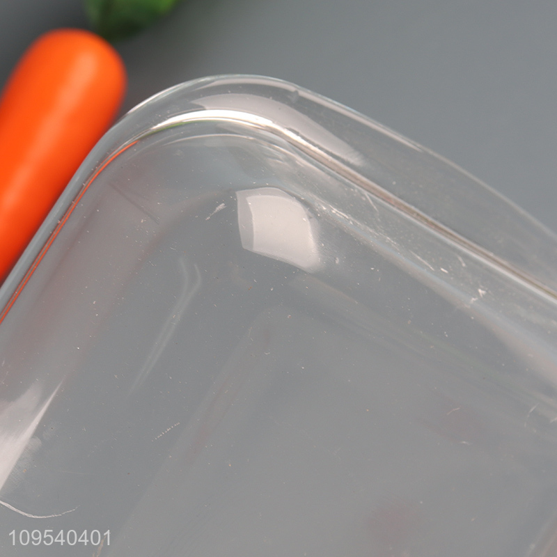 Hot selling rectangle clear glass tableware plate