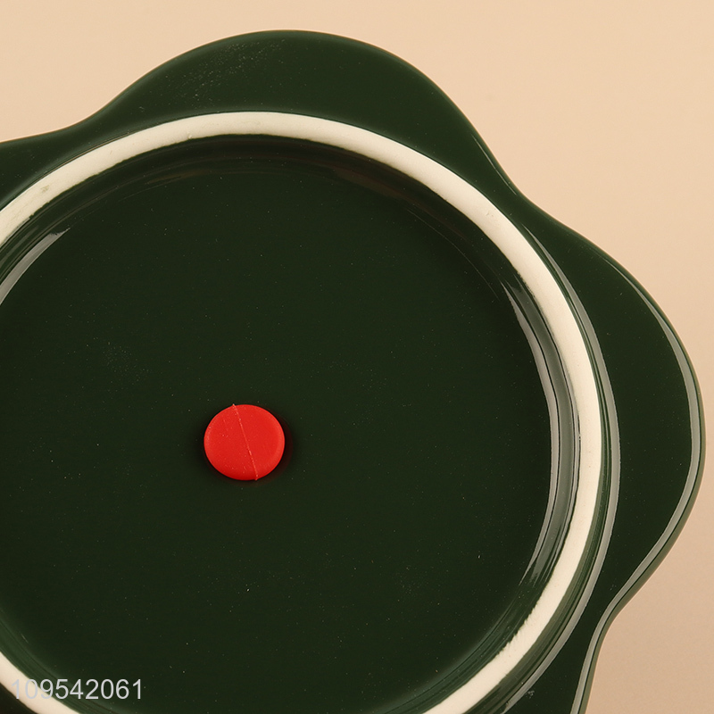 China products christmas series ceramic water cup with handle