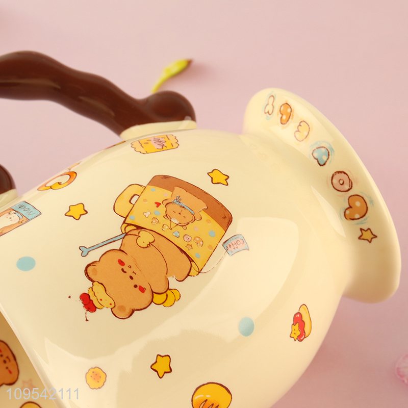 China supplier cute bear ceramic water cup for sale